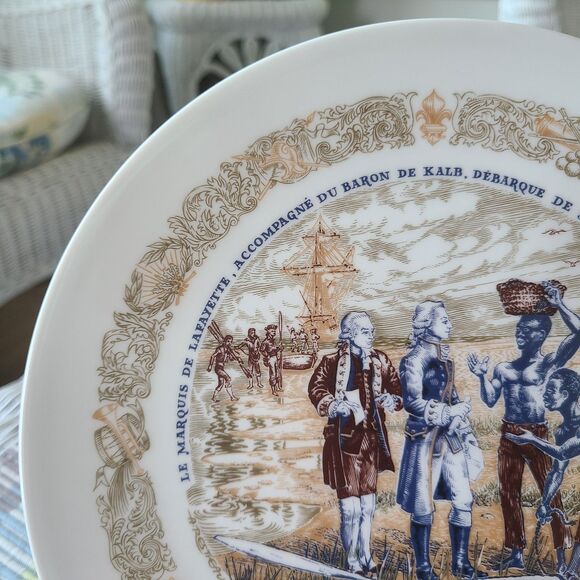 Vintage D'Arceau Limoges Lafayette Legacy Collector Plate 2 North Island Landing - Picture 3 of 10